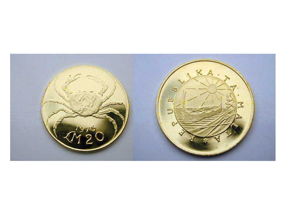 Malta, 20 Pounds 1972
