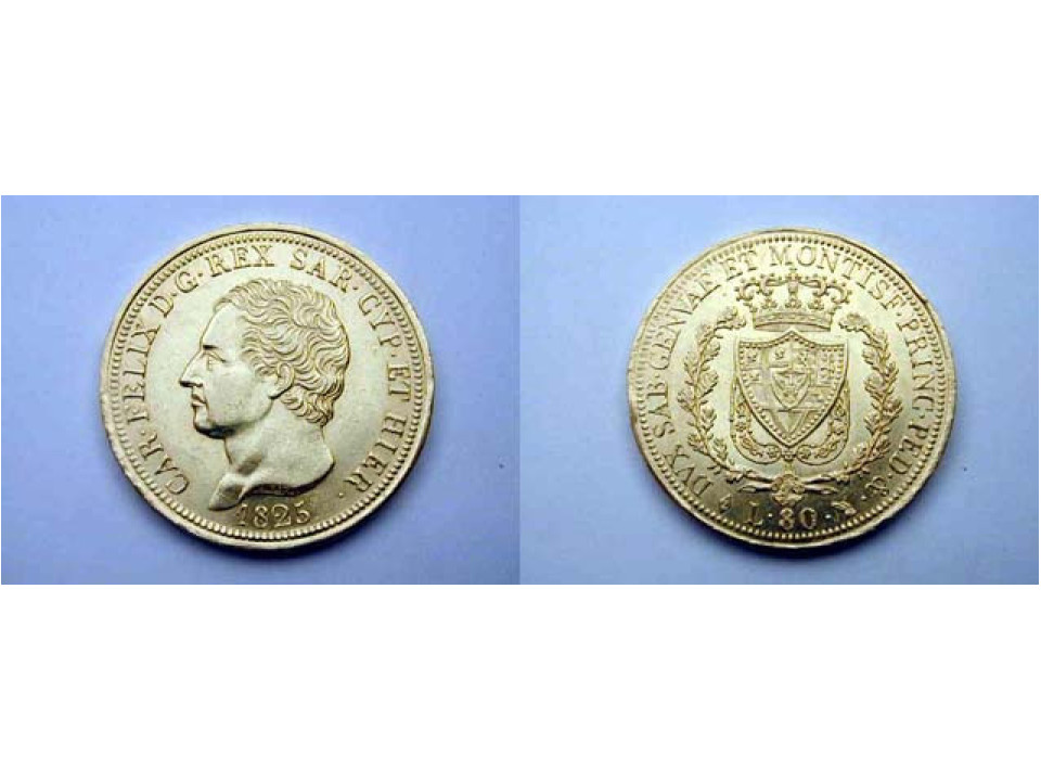 Carlo Felice, 80 Lire 1825 Torino