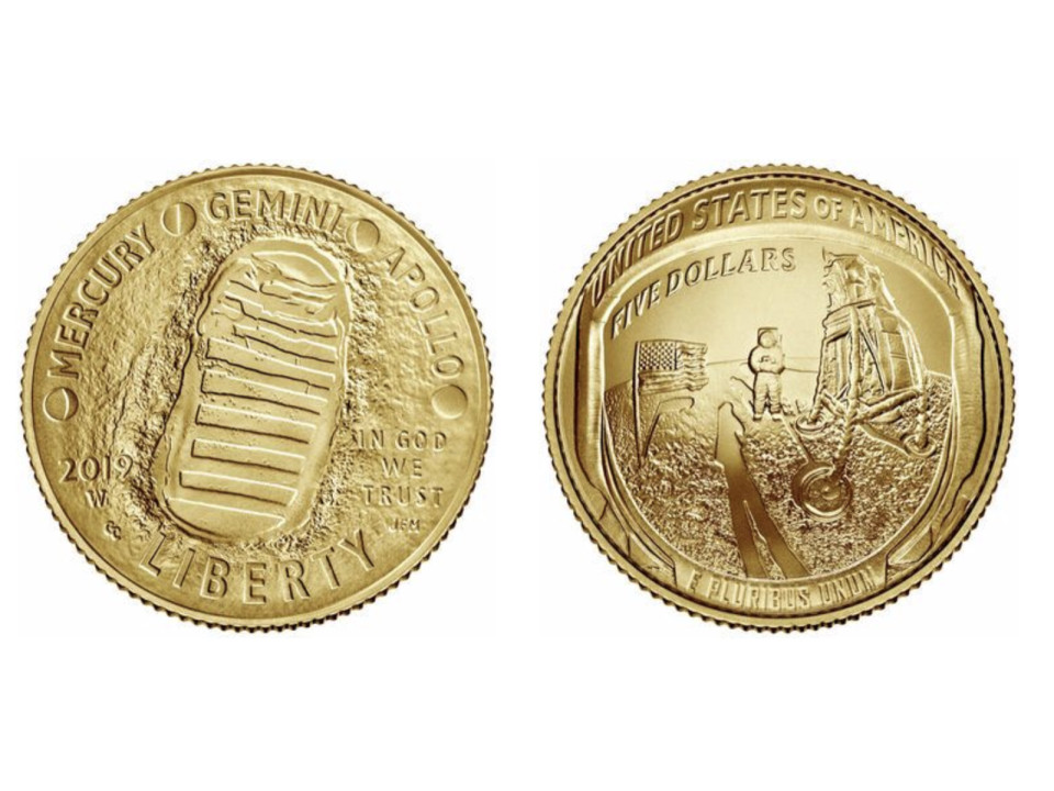 Stati Uniti, 5 Dollari 2019 Apollo