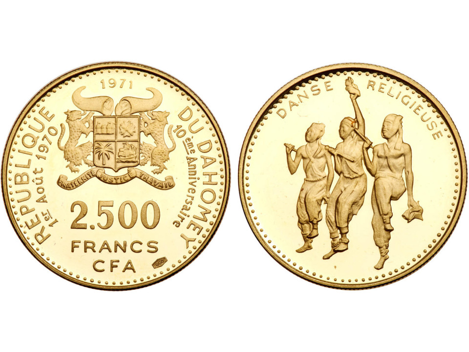 Dahomey, 2.500 Franchi 1971 Danza Religiosa