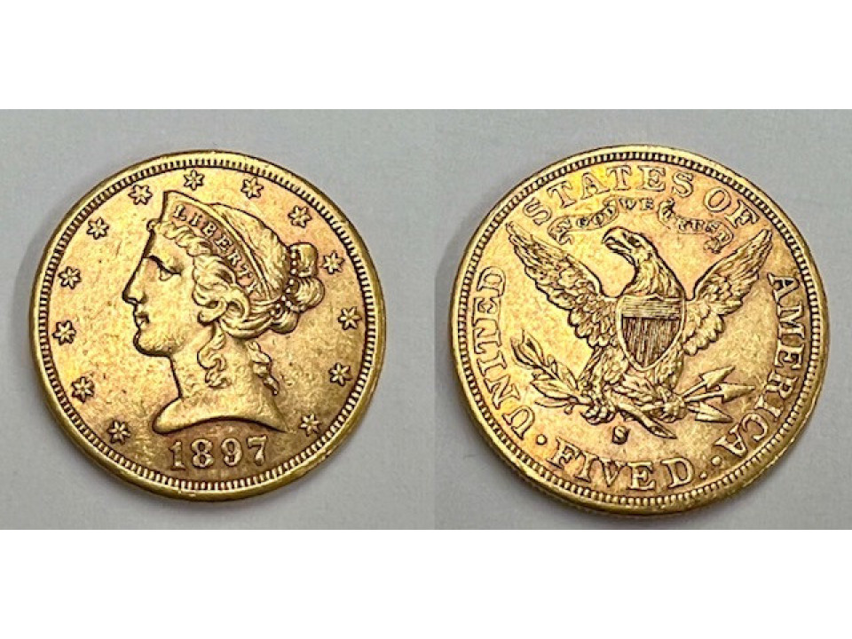 Stati Uniti, 5 Dollari 1897 San Francisco