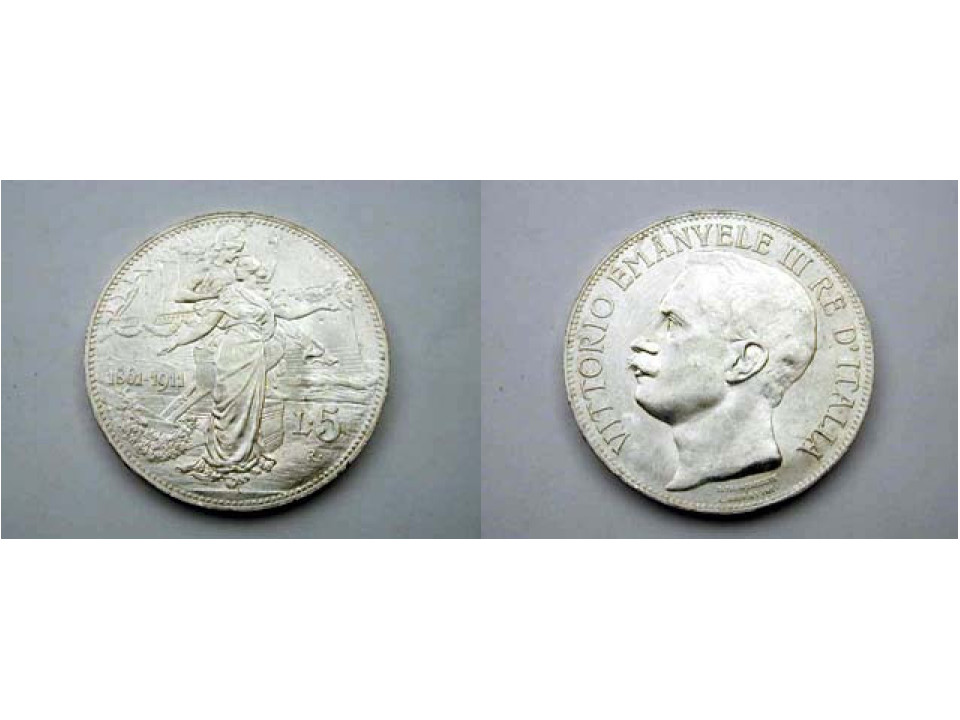 5 Lire 1911 Cinquantenario
