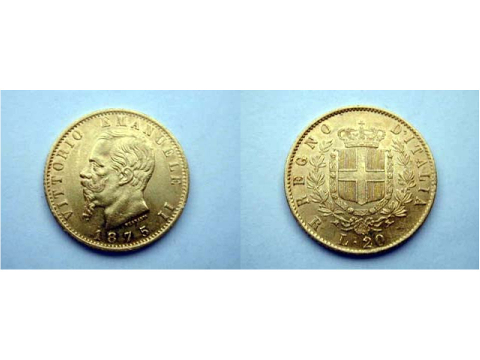 Vittorio Emanuele II, 20 Lire 1875 Rome