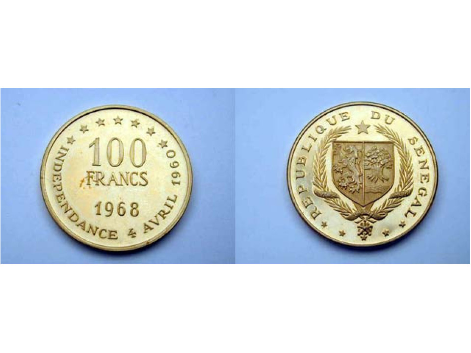 Senegal, 100 Franchi 1968