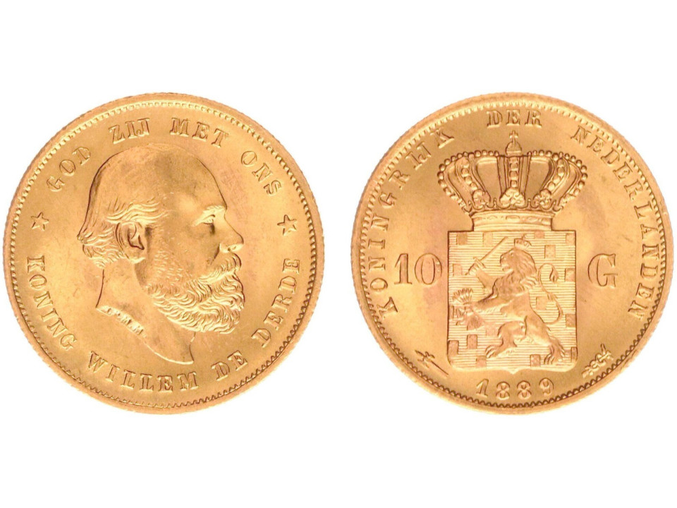 Netherlands, William, 10 Gulden 1889