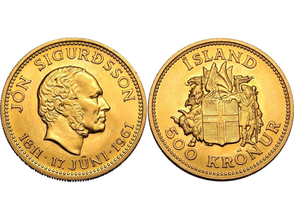 Islanda, 500 Kronur 1961