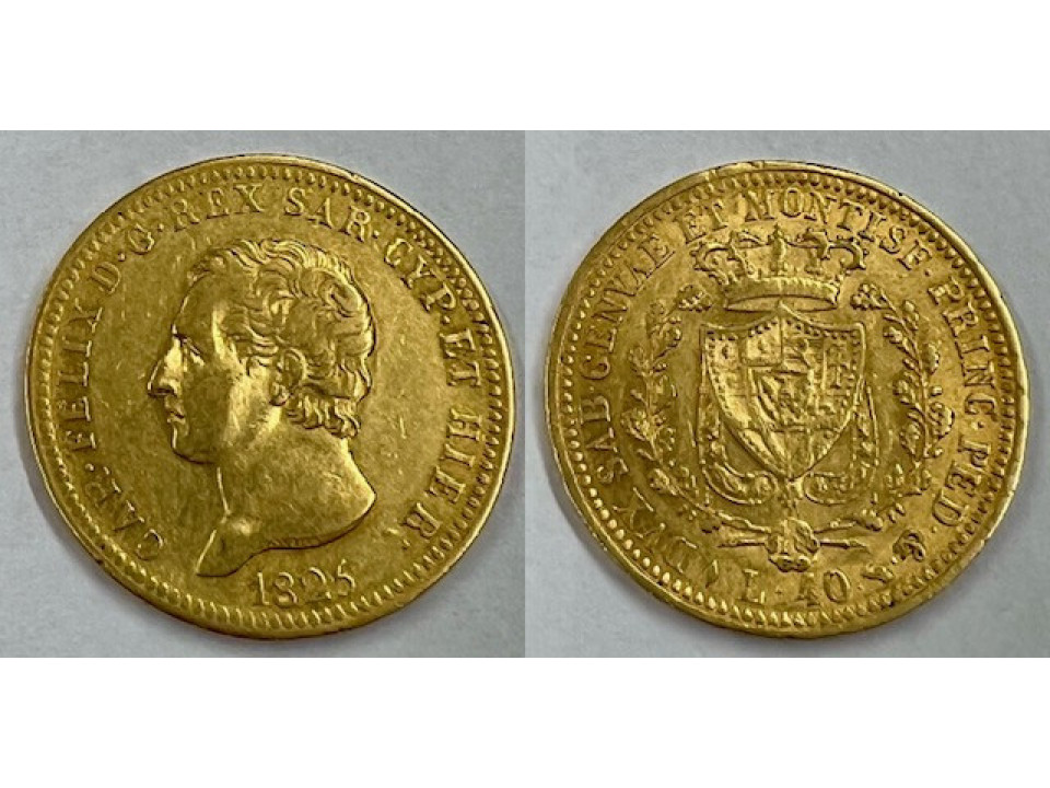 Carlo Felice, 40 Lire 1825 Torino
