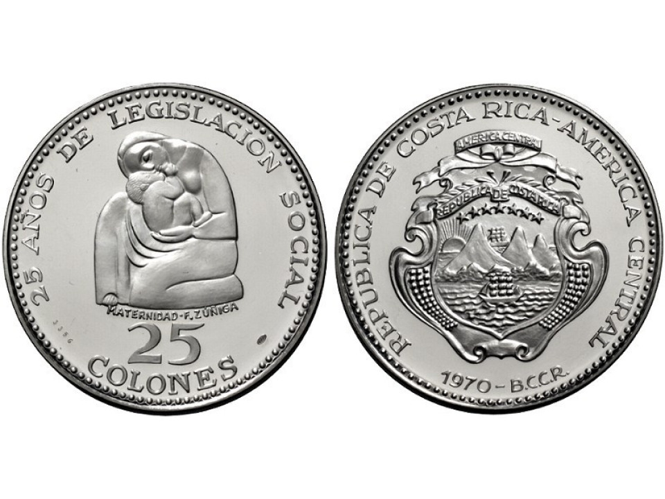 Costa Rica, 25 Colones 1970