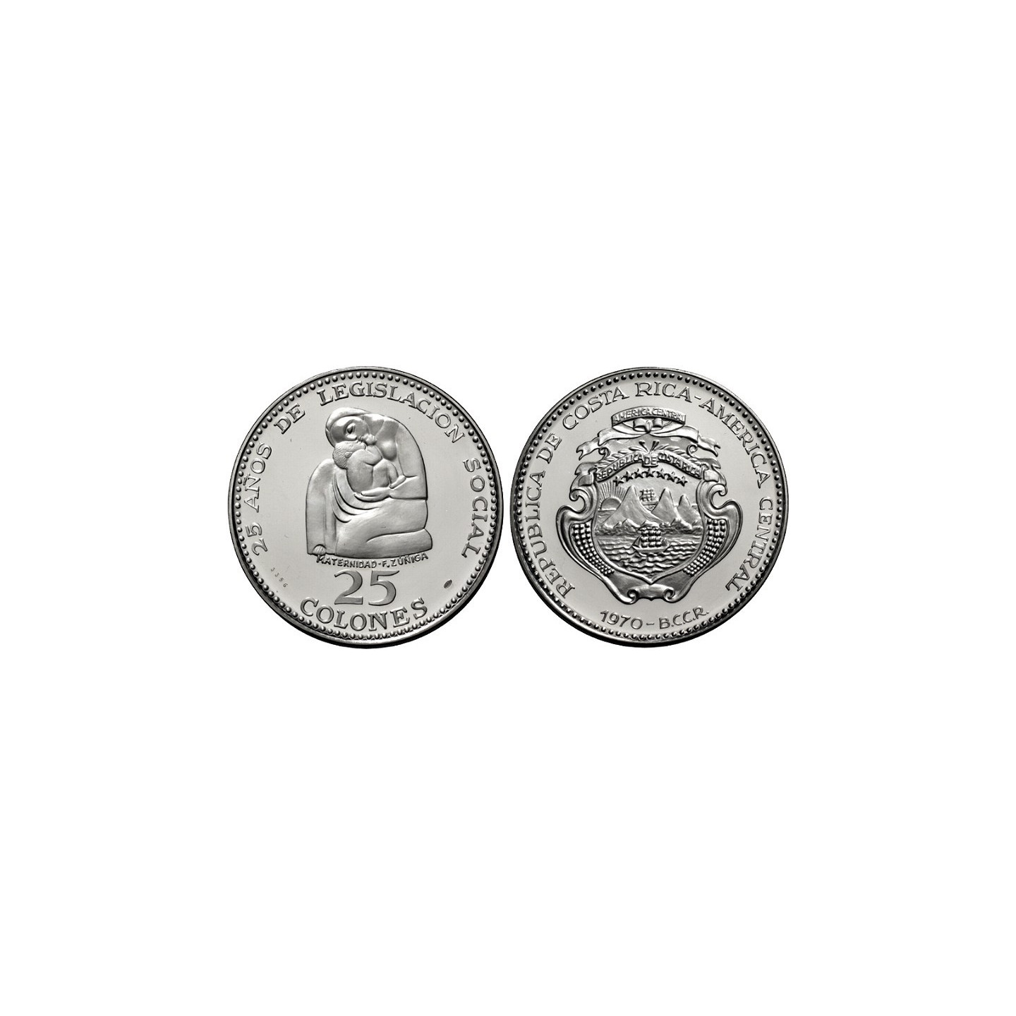 Costa Rica, 25 Colones 1970 FDC | Monetarium