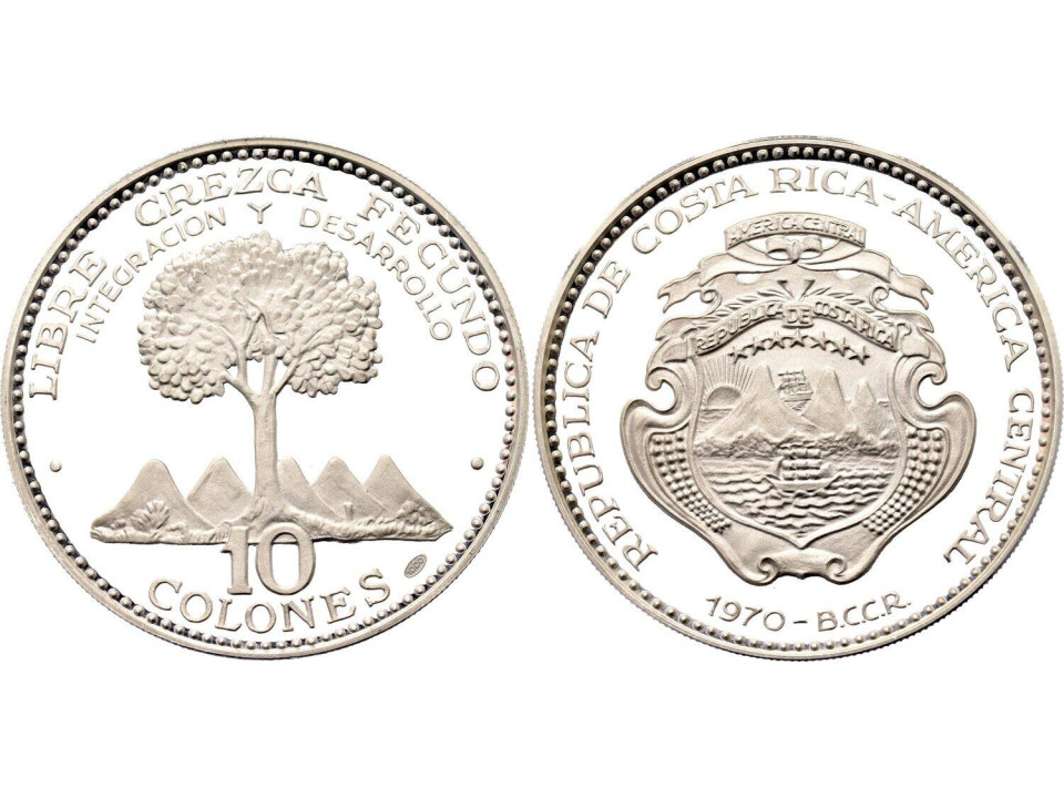 Costa Rica, 10 Colones 1970