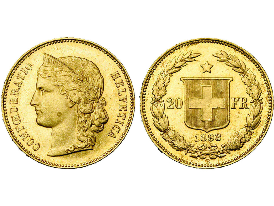 Svizzera, 20 Franchi 1893