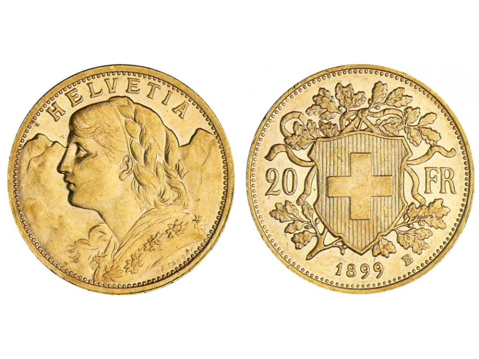 Switzerland, 20 Francs 1899
