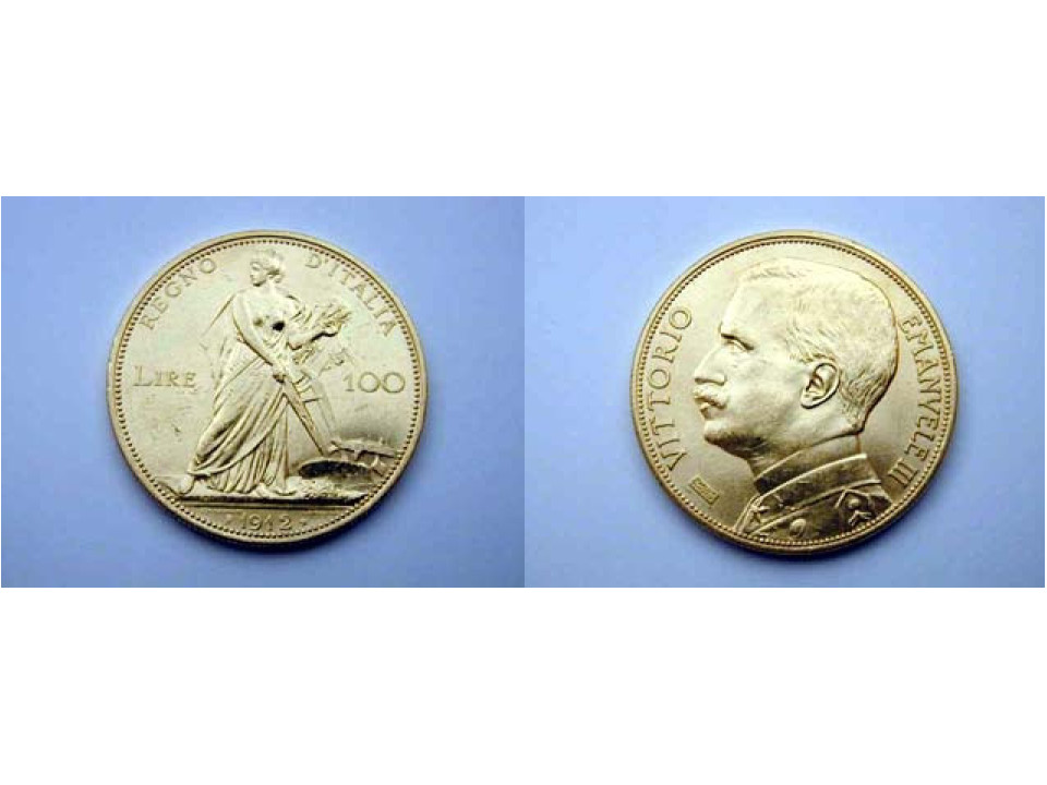 Vittorio Emanuele III, 100 Lire 1912 "Aratrice"