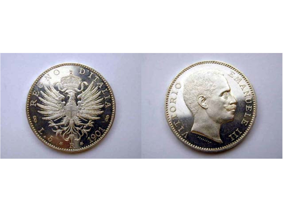 5 Lire 1901 FDC cons. ecc