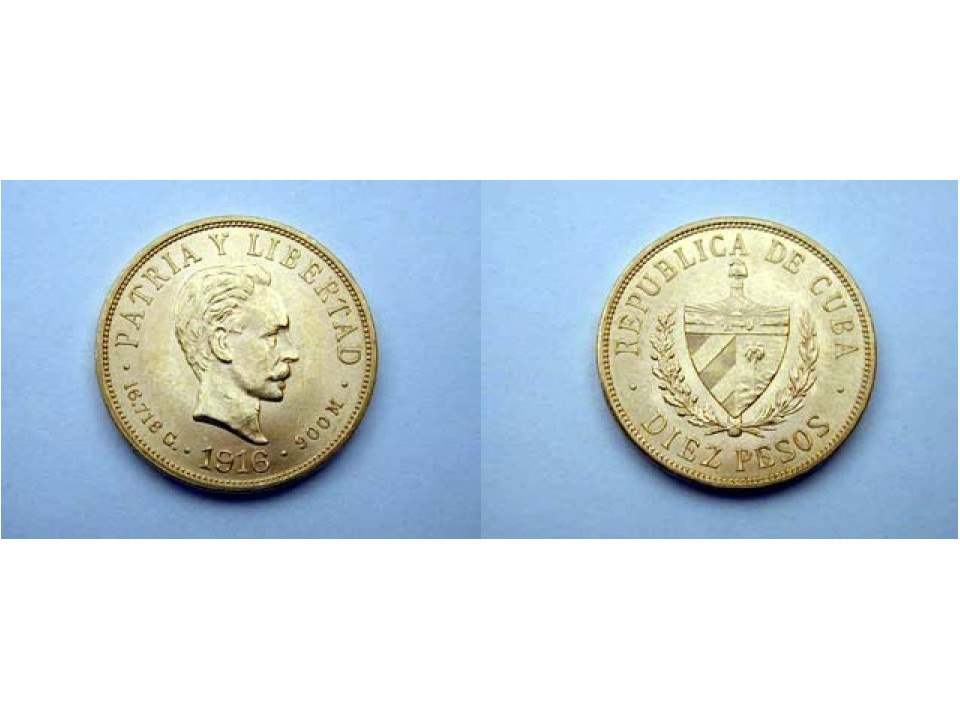 Cuba, 10 Pesos 1916