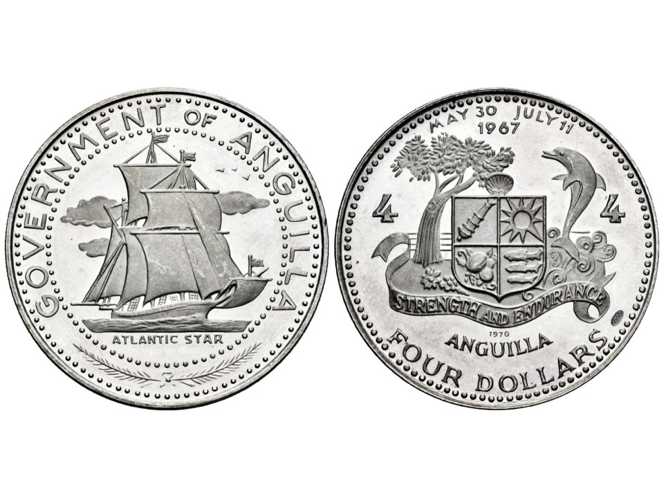 Anguilla, 4 Dollars 1970
