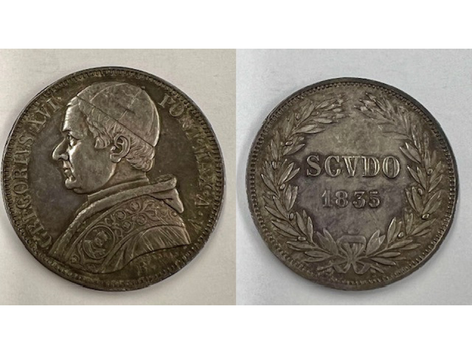 Gregory XVI, Scudo 1835 Bologna