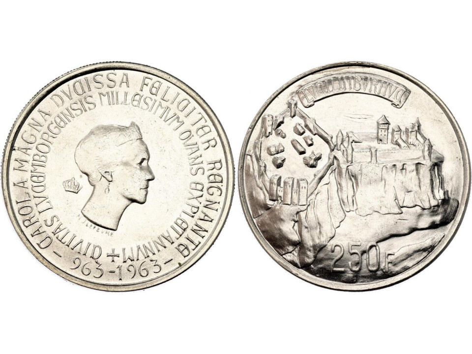 Luxembourg, Charlotte, 250 Francs 1963