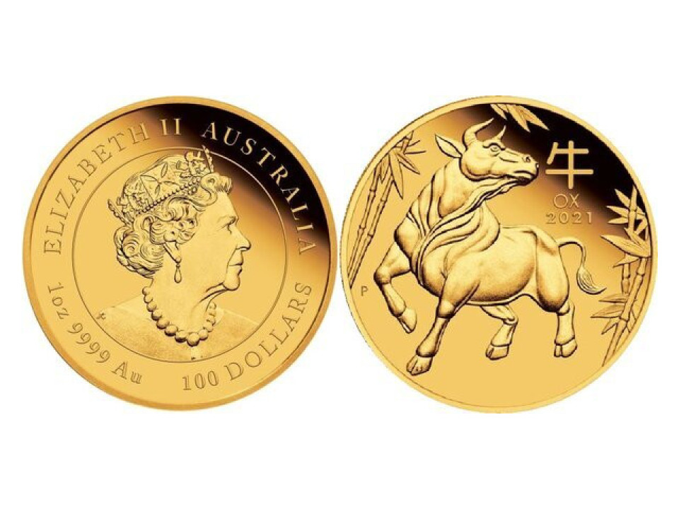 Australia, 100 Dollari 2021 Bue