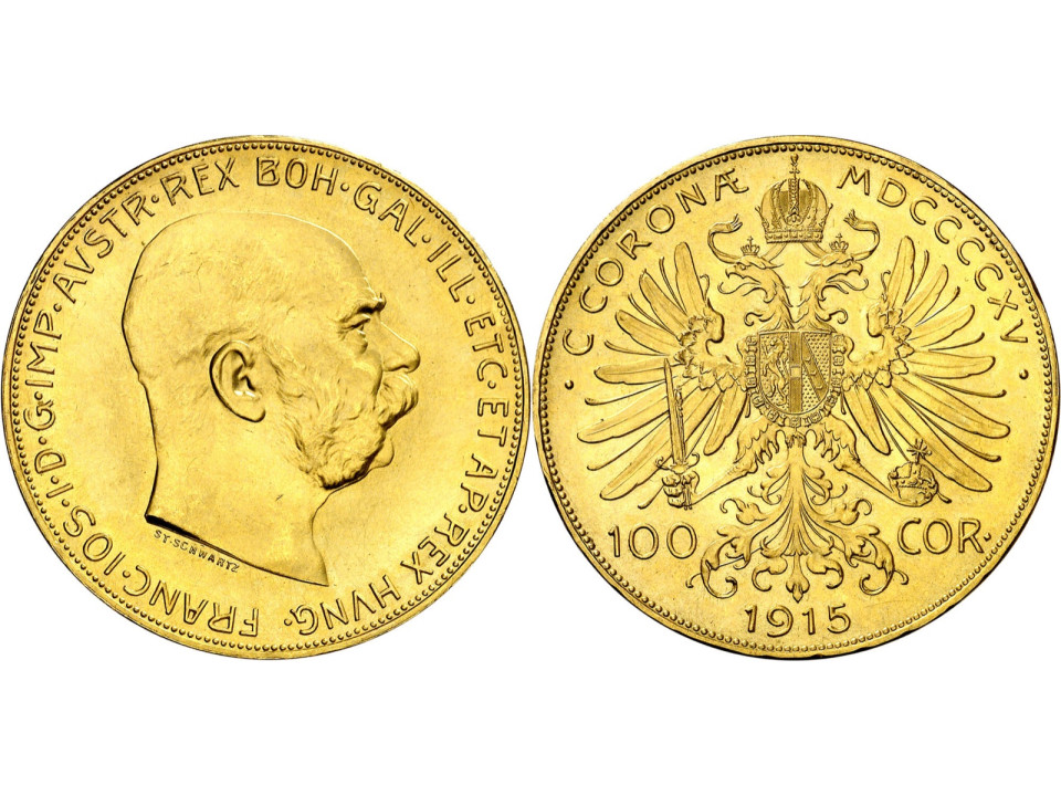 Austria, 100 Corona 1915 Gold