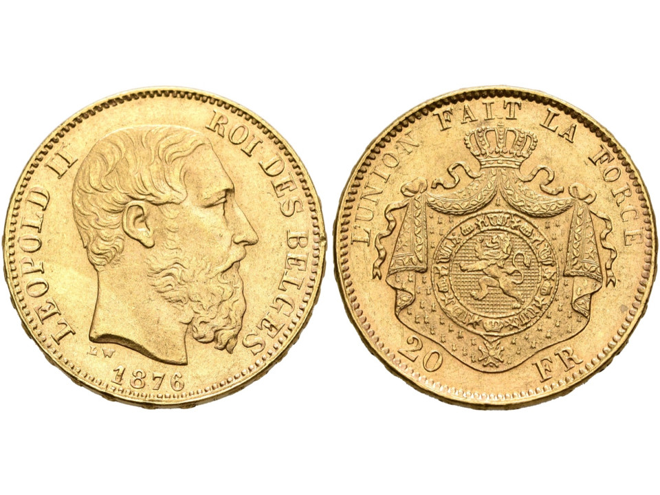 Belgium, 20 Francs Gold (Marengo)