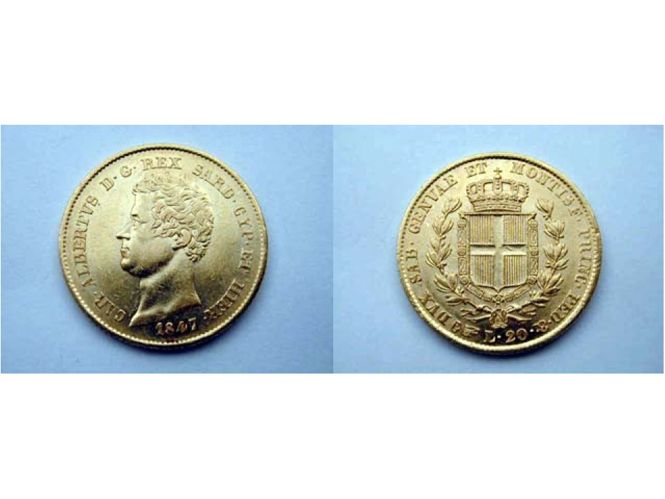 Carlo Alberto, 20 Lire 1847 Torino